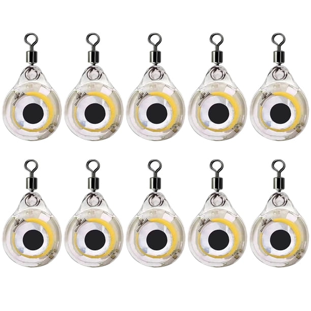 Señuelo con iluminación LED, Mini alimentado por batería para agua dulce de mar (azul), 10 Uds.