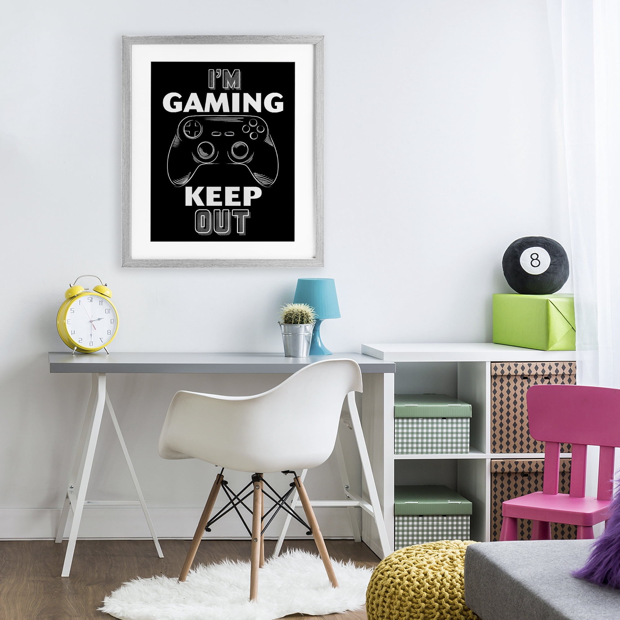Stupell Industries I'm Gaming Keep Out Gray Framed Print Under Glass, design by Marcus Prime