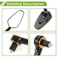 thumbnail image 6 of Unique Bargains Universal Motorcycle Rear View Mirrors Adjustable Handlebar Mirrors Aluminum 1 Set Black Gold Tone M8 Prismatic Shape, 6 of 7