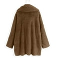 thumbnail image 3 of Gamivast Fuzzy Fleece Jackets for Women Warm Hooded One Button Stylish Jackets Lounge Winter Coats Long Sleeve Casual Loose Outerwear with Pockets Womens Long Winter Coat with Hood, 3 of 6