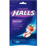 Halls Breezers Drops Cool Creamy Strawberry 25 ea (Pack of 2)