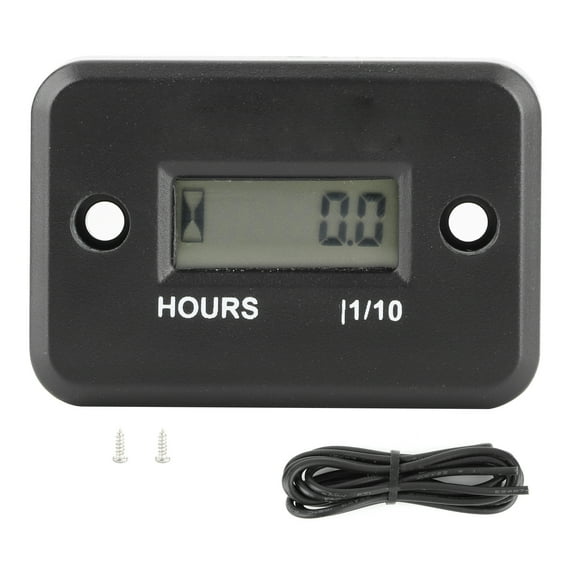 ESTINK Inductive Digital Hour Meter Small Waterproof For Gas Engine Lawn Mower Motorcycle ATV UTV,Tach Hour Meter,LCD Hour Meter