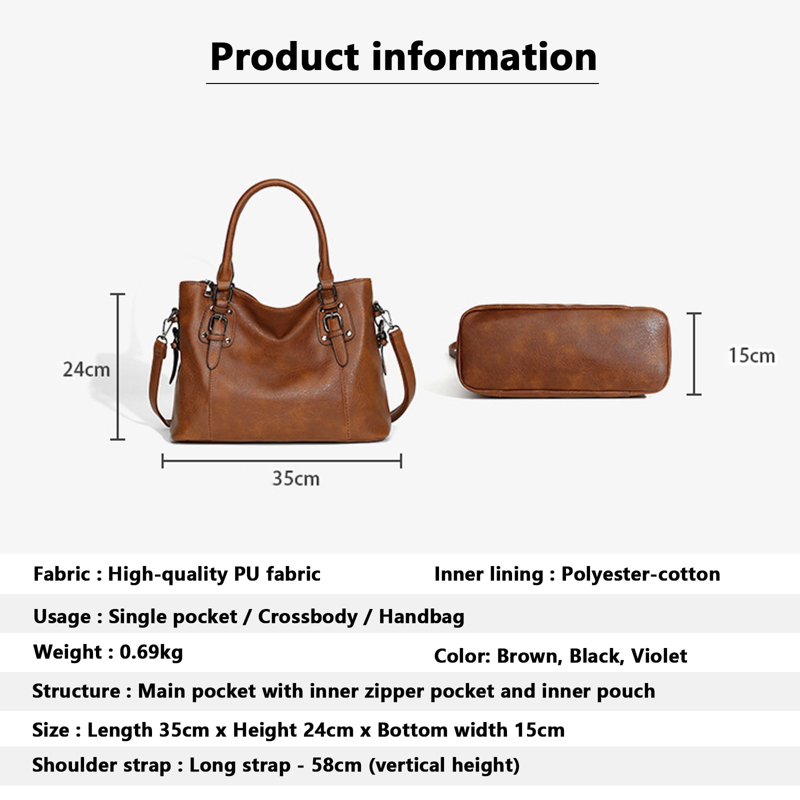 Arcticwind Handheld women's bag,Fashion Crossbody Large Capacity Bag for Women,with Change Purse,Top Handle Bags,Soft PU Leather Multi-Pocket Shoulder Bag Handbag with Adjustable Strap,Purple
