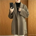 thumbnail image 2 of Maydear Women's Autumn Woolen Coat, Medium-length Double-Faced Wool Coat Fashionable and Casual Woolen Jacket, 2 of 5