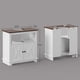 thumbnail image 2 of JWRWEFA Bathroom Sink Cabinet, Farmhouse Under Sink Storage Cabinet with Doors, Pedestal Sink Cabinet with Open Shelf, Space-Saving Bathroom Storage Cabinet, White, 2 of 11