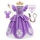 thumbnail image 1 of Sophia el primer disfraz de Anime niñas vestido de princesa púrpura Floral vestido de baile niños carnaval fiesta ropa Sofía Cosplay Robes4T (etiqueta 120) Gao Jinjia LED, 1 of 2