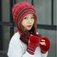 thumbnail image 1 of Fashion Hat Winter Woolen Hat Plus Velvet Ear Protection Hat Women Knitted Hat, 1 of 5
