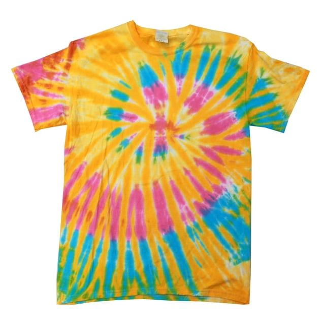 Colortone Womens Rainbow Tie-Dye Short Sleeve Heavyweight T-Shirt
