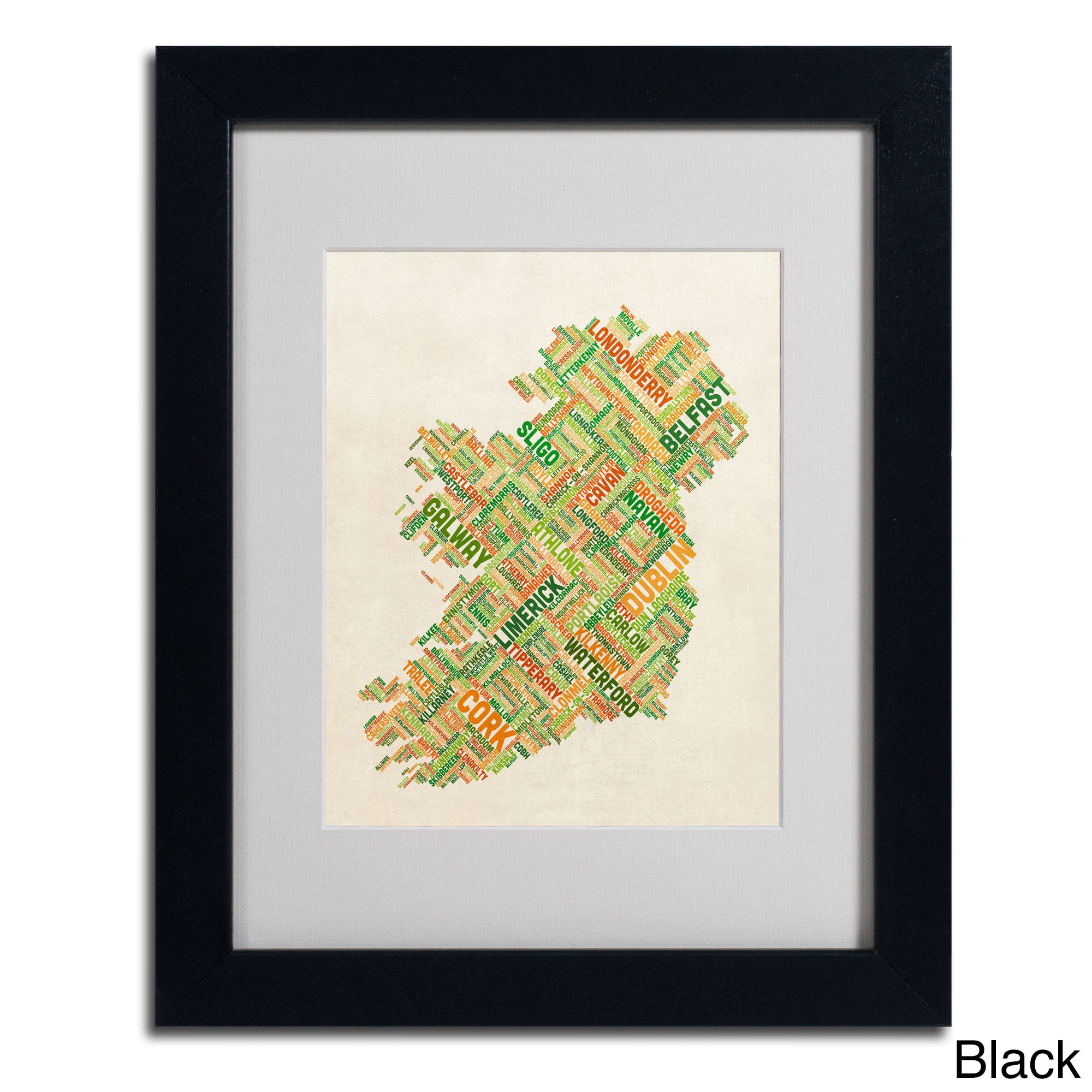 Trademark Fine Art "Ireland I" Matted Framed Art by Michael Tompsett, Wood Frame