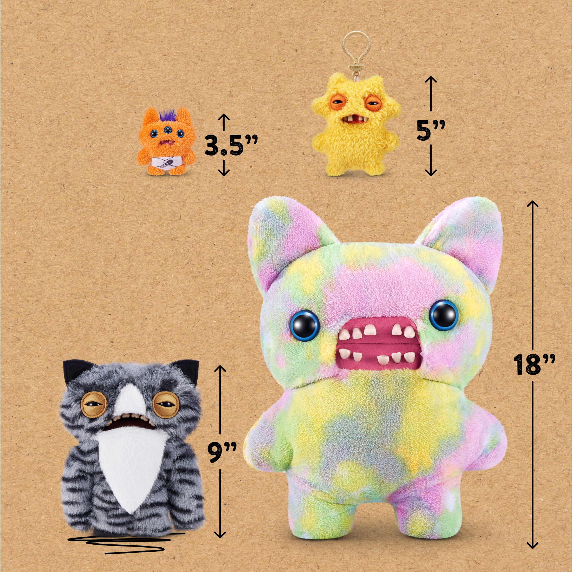 Fuggler Alley Cats 9 inch (Wide Eyed Cat), Funny Ugly Monster Stuffed Animal Toy by ZURU