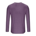 thumbnail image 3 of APEXFWDT Women's Thumb Hole Long Sleeve Essential Tee - Crew Neck Solid Base Layer Workout & Daily Layering Top,L,Purple, 3 of 5