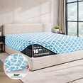 thumbnail image 5 of Lux Decor Twin XL Bed Sheets Set 3 Piece - Quatrefoil Pattern, Ultra Soft Polyester Sheet Deep Pocket Fit, Wrinkle Free, Breathable & Fade Resistant OEKO-TEX Certified, Blue, 5 of 11
