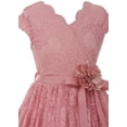 thumbnail image 2 of Flower Girl Dress Curly V-Neck Rose Embroidery AllOver for Little Girl Rose 6 JKS.2066, 2 of 4