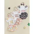 thumbnail image 3 of Gupgi Newborn Baby Girls 3 Piece Summer Outfits Set, Infant Letter Embroidery Ribbed White Romper+Layered Ruffled Floral Shorts+Bow Headband, 3 of 9