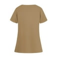 thumbnail image 3 of Women's Crewneck Scrub Top – Soft Stretch Breathable Fabric with Multiple Pockets for Work Brown 4XL, 3 of 3