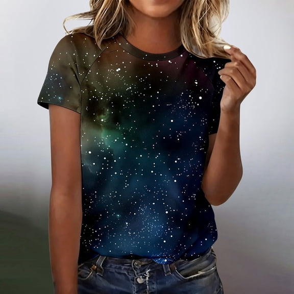 Babcutegg Womens Shirts Lightweight Crew Neck Short Sleeve Summer Tops for Women Multicolor Size S