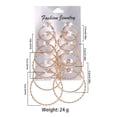 thumbnail image 3 of QIQUWOHUL 6 Pairs/set Oversized Huge Hoop Earrings For Women Exaggerated Sexy Smooth Big Circle Earing Party Gift, 3 of 5