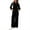 Black, variant on 2 Piece Outfits Womens Long Sleeve Crewneck Tops & Wide Leg Pants Set Casual Tracksuits With Pockets