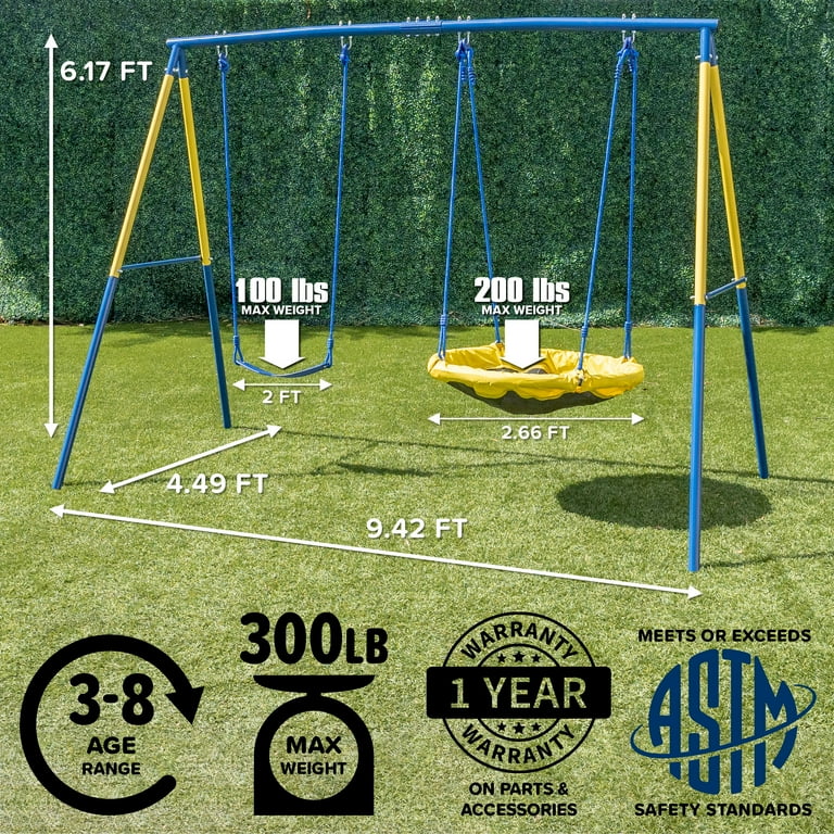 Sportspower Swing and Saucer Swing Metal Set with Heavy Duty