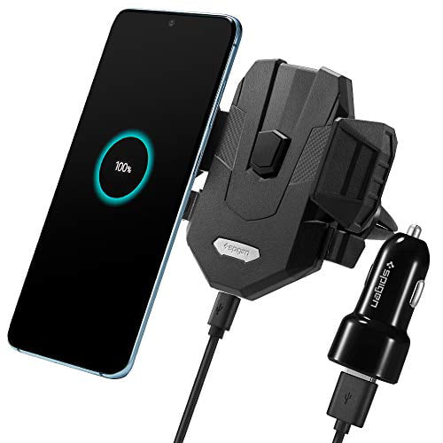 Spigen SteadiBoost Compact Wireless Charger Fast Charging up to 10W Works with iPhone 11/11 Pro/11 Pro Max/Xs MAX/XR/XS/X/8/8 Plus/Galaxy S10,Note 10/S9/S9 Plus/S8 & Other Qi Devices