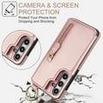 thumbnail image 6 of Dteck for Samsung Galaxy A25 5G Case Wallet with Card Holder, PU Leather Zipper Pocket Card Slots Front Cover Flip Kickstand Shockproof Phone Case for Galaxy A25 5G,Rosegold, 6 of 6
