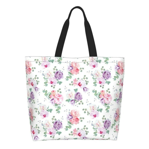 Rocae Rose Flower B for Big Capacity Shoulder Bag with Pockets,Tote Bag for Women Handbag