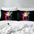 thumbnail image 4 of Erosebridal Rainbow Watercolor Sheet Set Twin , Colorful Abstract Artwork Bedding Sets Twin Size 3pcs, 4 of 7