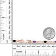 thumbnail image 6 of Gem Stone King 18K Rose Gold Plated Silver Purple Amethyst and Black Onyx and Lab Grown Diamond Bracelet for Women | 3.41 Cttw | Gemstone February Birthstone | Oval 6X4MM | Length 7.25 inches, 6 of 6