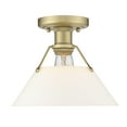 thumbnail image 3 of Yep by Golden Lighting Orwell 1-light Flush Mount in Brushed Champagne Brass and Opal Glass, 3 of 4