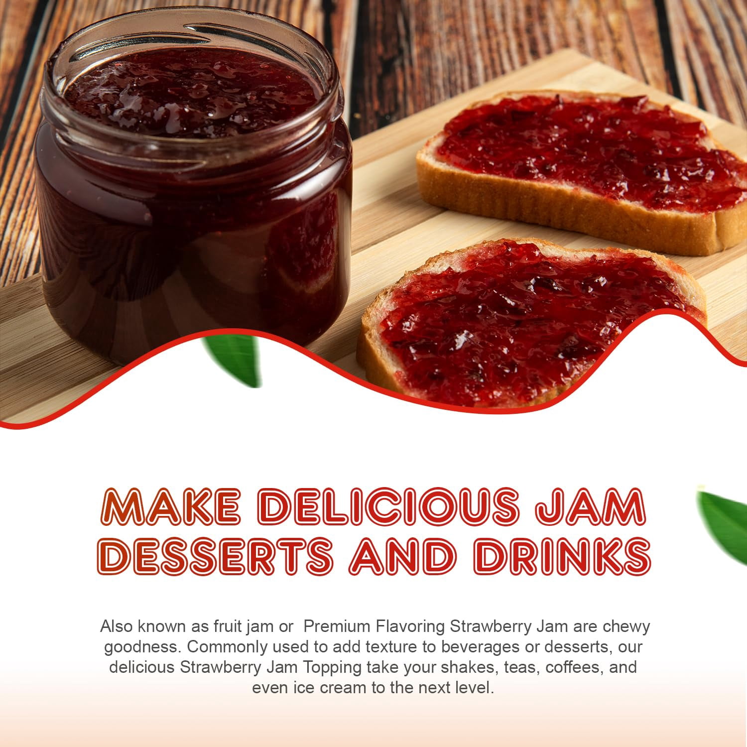 Fanale Premium Strawberry Flavoring Jam for Bubble Tea, Smoothies, Slushes, and Desserts, 10 lb
