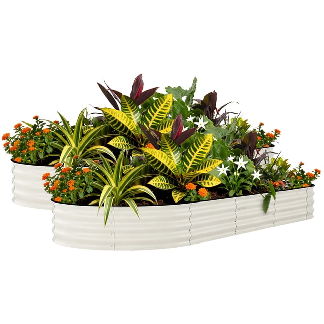 GloryStar Outdoor Galvanized Raised Bed, Metal Planter Box for Gardening, Rust-Resistant and Simple Assembly