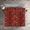 thumbnail image 3 of Ambesonne Christmas Quilted Coverlet 3 Pcs, Snowflakes, King Size, Red Yellow and White, 3 of 4