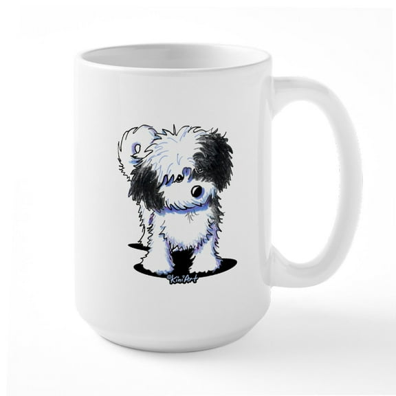 CafePress - B/W Havanese Cutie Large Mug - 15 oz Ceramic Large White Novelty Mug