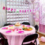 Pink Happy Birthday Foil Fringe Party Banner, 7, by Way To Celebrate