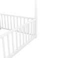 thumbnail image 6 of Harper & Bright Designs Metal Twin Size House Platform Beds, Two Shared Beds with Safety Guardrails, Fun Roof and Window Design, Antique White, 6 of 12