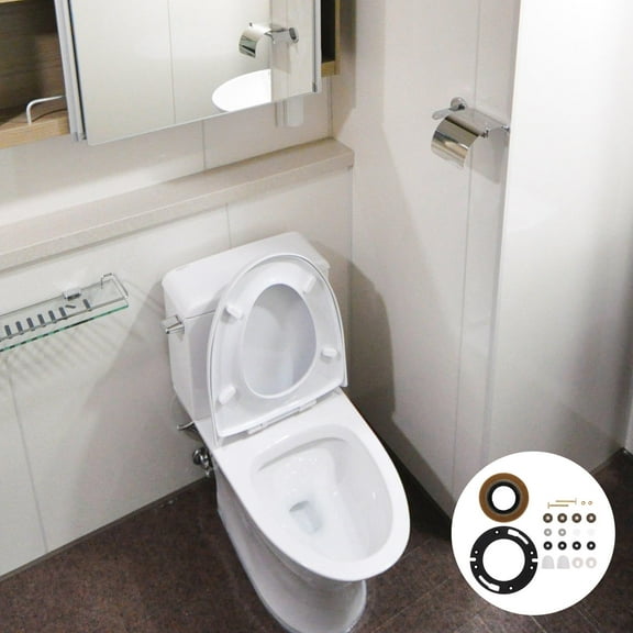 FRCOLOR 1 Set Toilet Flange With Wax Ring Toilet Gasket Home Bathroom Toilet Ring Installation Kit Indoor Toilet Bowl Gasket Toilet Supply