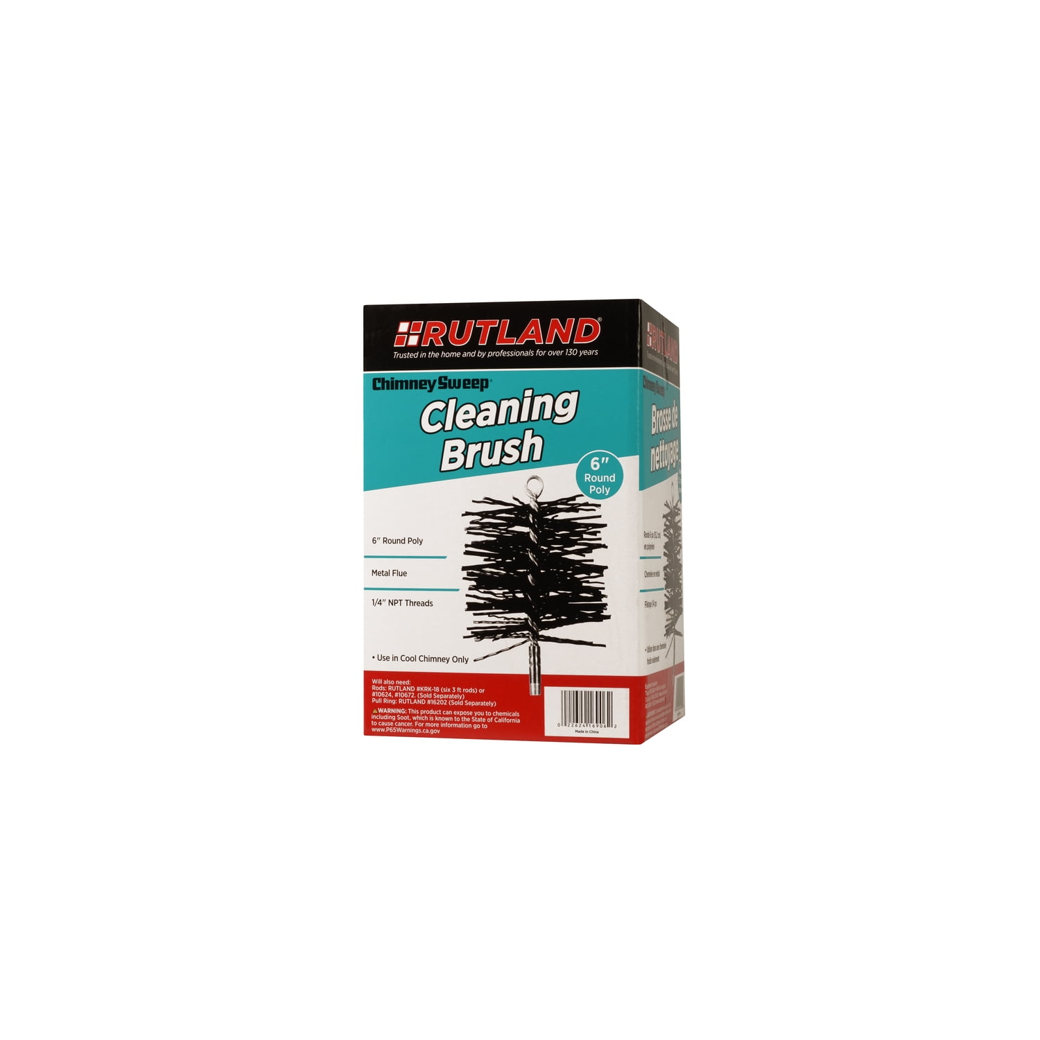 2 BRUSHES Rutland Products 16906 6-Inch Poly Chimney Cleaning Brush