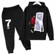 thumbnail image 3 of Conjunto de sudadera y pantalones deportivos para niños, conjunto de 2 piezas para niños y niñas, ropa para niños con estampado de avatar de Ronaldo, 3 of 5