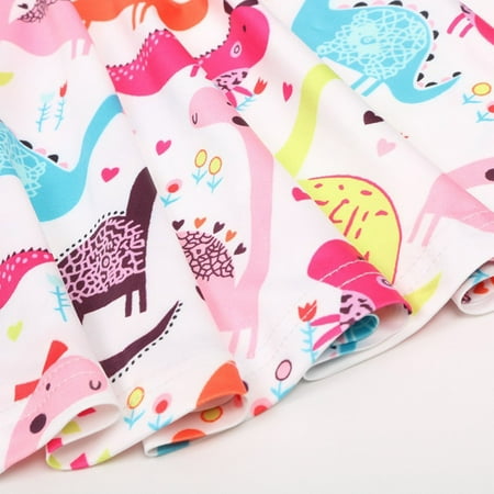 

Aayomet Dresses For Girls Toddler Girls Child Sleeveless Cartoon Animal Dinosaur Prints Summer Beach Sundress Party Dresses White 5-6 Years