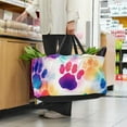 thumbnail image 6 of Dog Paw Print Large Capacity Reusable Oxford Cloth Picnic Basket Shopping Bag Cube Organizer, 6 of 7