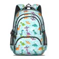 thumbnail image 2 of LightBlue Cartoon Dinosaurs Geometric Cute School Backpack Bag with Padded Back and Adjustable Shoulder Straps 16.9 X 12.6 X 5.9 Inches, 2 of 5