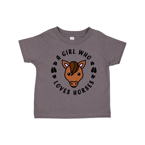 Inktastic A Girl Who Loves Horses Boys or Girls Toddler T-Shirt