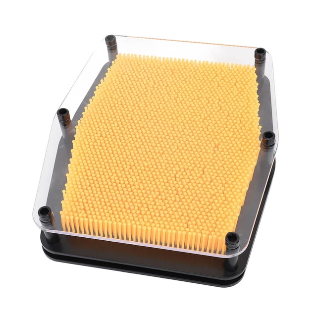 3D Pin Art Toy, Sensory Stimulation Yellow DIY 3D Pin Art Sculpture Durable Stress Relief For Adults For Coffee Shops
