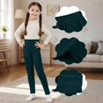 thumbnail image 5 of Leggings for Girls Fleece Lined Thermal Slim Stretchy Soft Warm Pants Tights Kids Winter Bottoms, 5 of 7