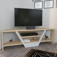 thumbnail image 2 of Sares 47'' Corner TV Stand Media Console Table - Modern Design Tv Stand - Natural Oak and White Finish, 2 of 6