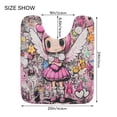thumbnail image 3 of Toilet Rug U-Shaped Bathroom Rugs Non-Slip Soft Plush Machine Washable Contour Bath Mat Cartoon Girl and Graffiti 24x20, 3 of 9