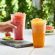GUSTO 24 oz Clear Plastic Cups, Disposable Drinking Cups for Iced Coffee, 100 Count