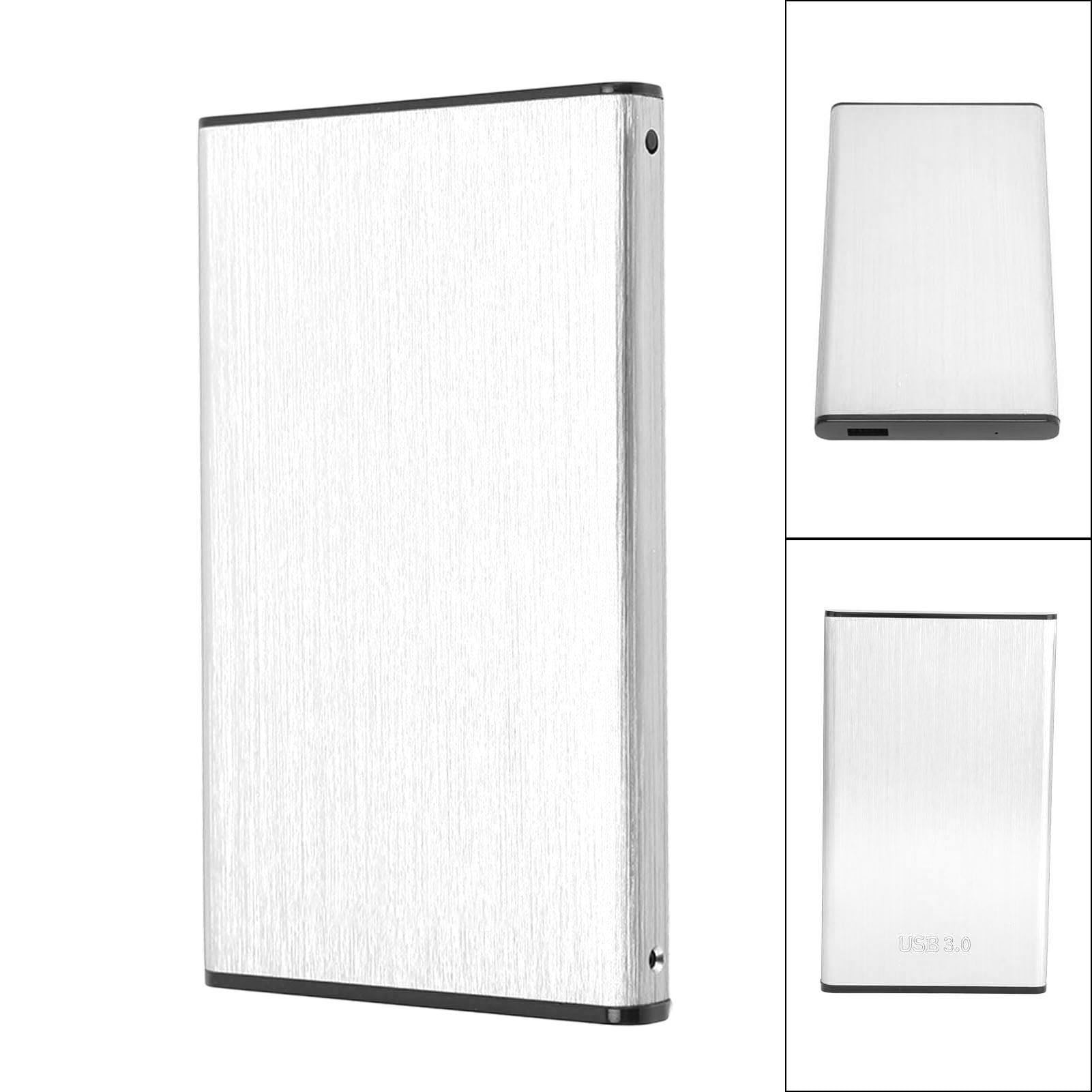 Computer Hard Drive Case, Drive Free Plug And Play Aluminum Alloy USB 3.0  Hard Drive Enclosure 6Gbps Transfer Rate  For 2.5 Inch SSD HDD Silver