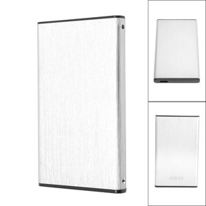 Computer Hard Drive Case, Drive Free Plug And Play Aluminum Alloy USB 3.0  Hard Drive Enclosure 6Gbps Transfer Rate  For 2.5 Inch SSD HDD Silver