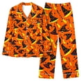 thumbnail image 2 of Ruimatai Women's Halloween Print Pajama Set with Pockets, Soft Comfy Long Sleeve Sleepwear, Floral Casual Loungewear, Black Cotton, 2 of 6